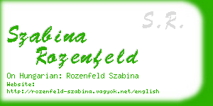 szabina rozenfeld business card
